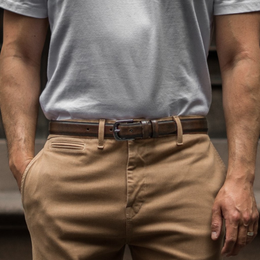 ブラック コーヒー メンズ リファインド レザー ベルト ウェンズデイ