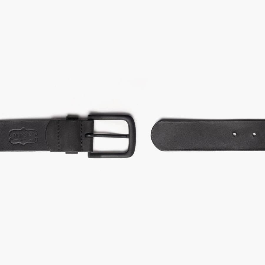 ブラック マット メンズ ヘリテージ レザー ベルト サンデー