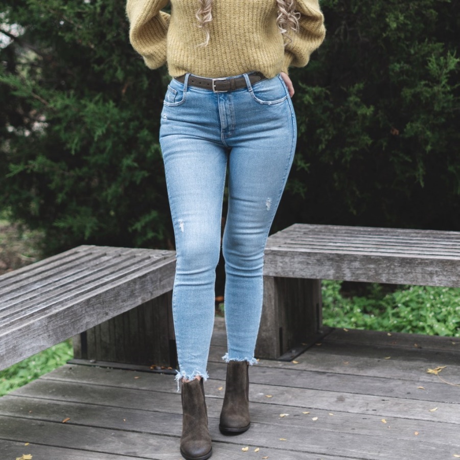 ダーク オリーブ スエード レディース クラシック レザー ベルト チューズデイ