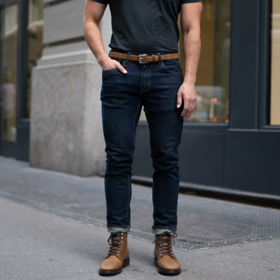 メンズ クラシック レザー ベルト バーント コッパー サタデー