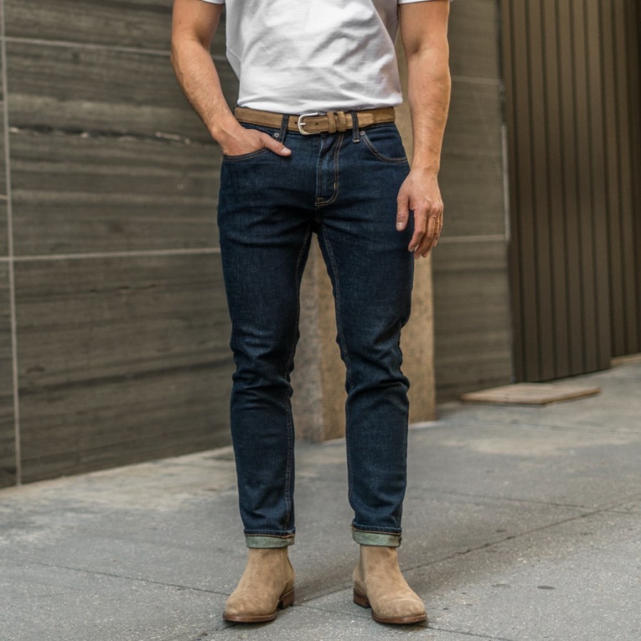 メンズ リファインド レザー ベルト サンドストーン マンデー