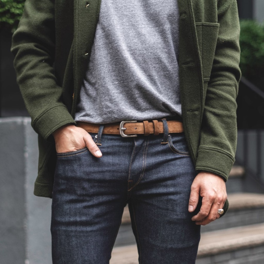 サタデー コニャック スエード メンズ リファインド レザー ベルト