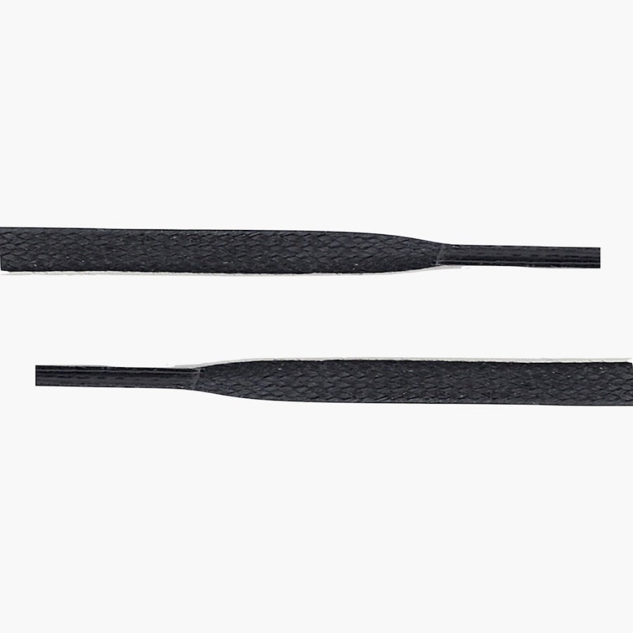 チューズデイ ブラック フラット ワックスド コットン シューレース