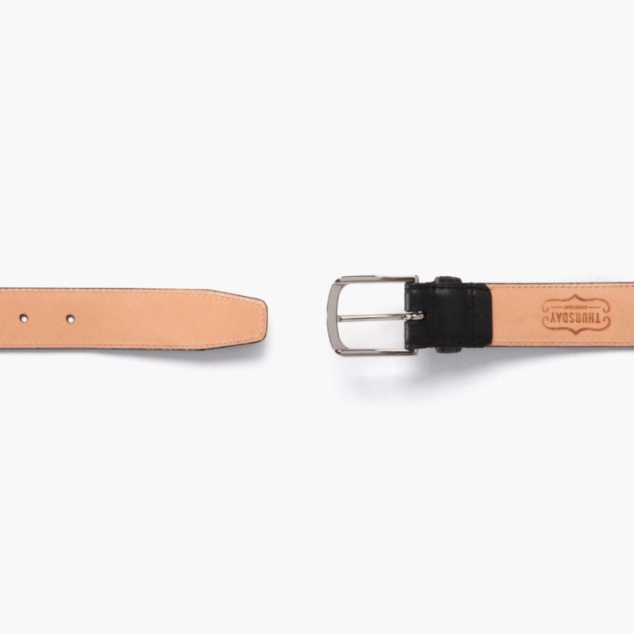 ウェンズデー ブラック メンズ ブローグ レザー ベルト